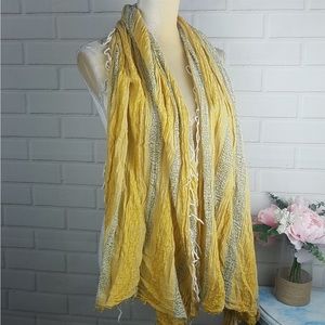 Free People Yellow and Gray Scarf
